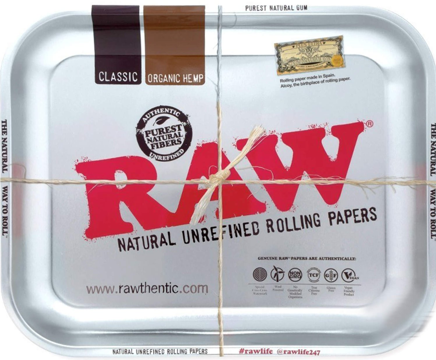 Raw Rolling Tray - Medium Silver